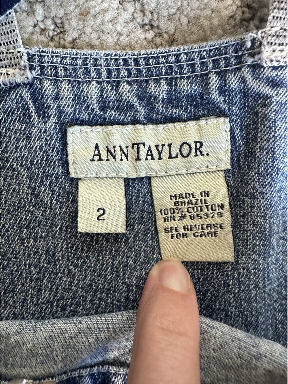 Vintage Ann Taylor Denim Overalls Womens 2 Distressed Light Wash Boho Cotton - Picture 6 of 7